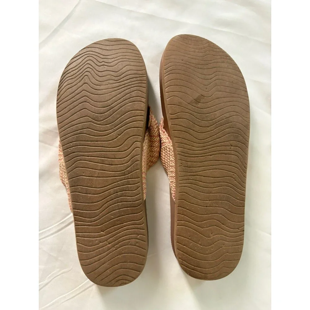 Reef Womens Flip Flops 7.5 Cork Lined Footbed Summer Beach Surfer